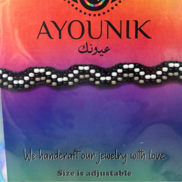 AYOUNIK Black and White Beaded Bracelets (Set of Two) - Picture 4 of 9